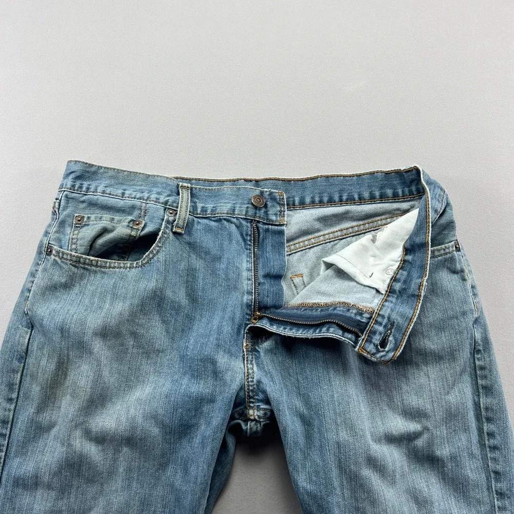 Levis Relaxed Straight Jeans Mens 34x30 Blue Denim Cotton Mid Rise Medium Wash